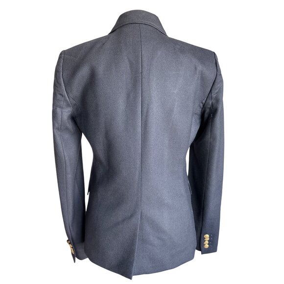 J. Crew Original Schoolboy Blazer Size 2 Fitted Gold Embossed Buttons Stripe Lin - Picture 6 of 10